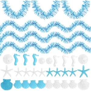 image:image40FT Under The Sea Party Decorations Ocean Classroom Decor with 30 Pcs Resin Starfish Seashell Seahorse Hanging Ornaments Birthday Nautical Party Decor for Classroom Home Bar Blue Summer Beach Garland