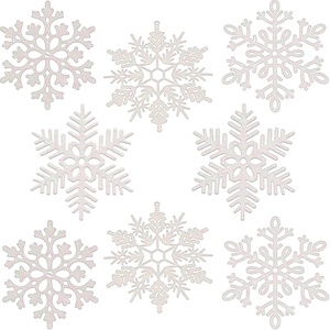 image:image8 Pcs Large Snowflakes Extra Large Outdoor Christmas Ornaments 12 Glittered Snowflakes Decorations Oversized Christmas Tree Ornaments Winter Indoor Outdoor Window Hanging Decorations WhiteWhite