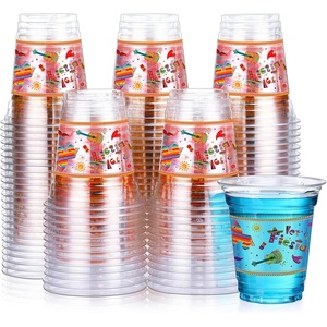 image:imageSumind 100 Pcs 12 oz Lets Fiesta Cups Plastic Mexican Cups Cinco De Mayo Party Decorations Clear Disposable Mug for Fiesta Taco Birthday Party Drinkware Supplies DecorationsClassic StyleClassic