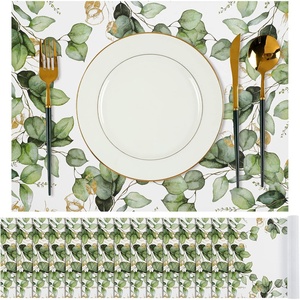 image:imageSumind 100 Pcs Disposable Paper Placemat Greenery Eucalyptus Table Mat for Wedding Party 12 x 16 Summer Dinner Place Mat Rustic Farmhouse Dinnerware for Kitchen Baby Shower Birthday Tea Party50