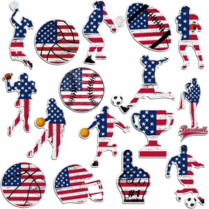 image:imageSumind 16 Pcs Sport Locker Magnets Sport Ball Player Fridge Magnetic for Locker Decorations American Flag Car Magnets Stickers Refrigerator Decor Party Supplies for Door Kitchen Office FridgeSport Ball