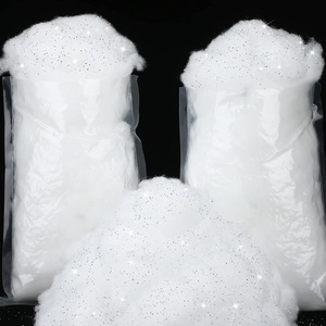 image:imageSumind 2 Bags Fake Snow Decoration Fluffy Artificial Cotton Fiber Fluffy Fake Clouds Soft Blanket for Crafts Mantle Village Christmas Winter Indoor Home DecorationGlitter GoldGlitter Silver