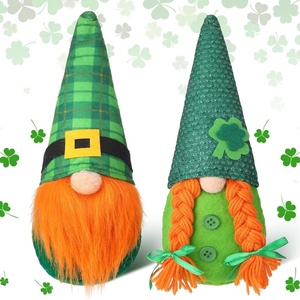 image:imageSumind 2 Pack St Patricks Day Gnome Decoration Green Irish Saint Leprechaun Tomte Plush Gnomes Doll Dwarf Felt Shamrock Gnome for Tiered Tray Home St Patricks Day Decor OrnamentsSweet StyleLovely Style