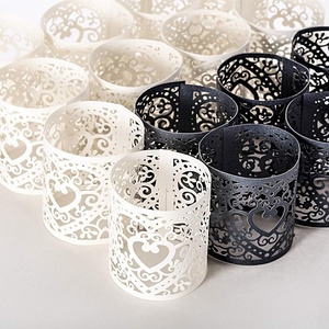 image:imageSumind 24 Pieces Tea Light Wraps Laser Cut Decorative Votive Wraps Paper Candle Holder for LED Battery Tealight Candles for Valentine Birthday Wedding Party Decoration