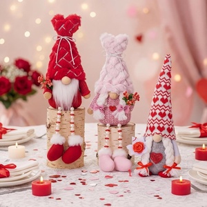 image:imageSumind 3 Pcs Christmas Sitting Doll Santa Claus Snowman Reindeer Sitter Christmas Ornament with Long Legs Xmas Figurines Plush for Table Fireplace Home DecorationValentines Day