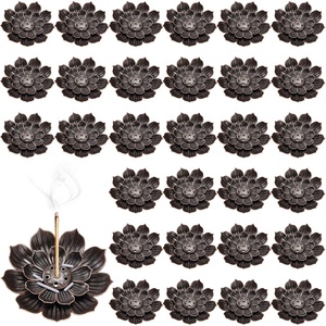 image:imageSumind 30 Pieces Incense Holder Lotus Sticks Incense Burner Cone Burner Ash Catcher for Home Fragrance Decor Yoga SPA BedroomRetroBronze