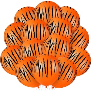 image:imageSumind 40 Pieces Tiger Print Stripes Balloons 12 Inch Jungle Animal Theme Safari Balloons for Zoo Jungle Party Supplies Safari Birthday Decoration