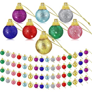 image:imageSumind 48 Pcs Christmas Mini Balls Ornaments Miniature Glitter Balls Xmas Tree Small Hanging Decorations Pendants for Holiday Party Wedding DIY Craft Home Decor Glitter Colors08 InchGlitter Colors