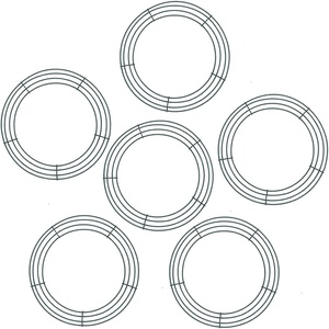 image:imageSumind 6 Pieces Wire Wreath Frame Metal Wire Rings Dark Green Round Wreath Form Making Rings for Christmas Floral Home Party Decoration 12 Inch
