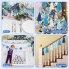 image:imageSumind 5 Pcs Winter Felt Snowflake Garland Let It Snow Banner White Blue Pom Balls String Banner Christmas Tree Hanging Ornament Snowball Garland for Xmas Wonderland Home Party Holiday DecorationsSnowflake
