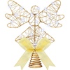 image:imageSumind Angel Christmas Tree Topper with Bow and LED Light String 9 Inch Lighted Glittered Angel Treetop Xmas Holiday Christmas Decorations Ornament Not PrelitPinkGold