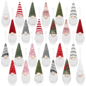 image:image24 Pieces Christmas Tree Hanging Santa Gnomes Elf Ornaments Bulk Swedish Handmade Scandinavian Gnomes Santa Sprite Plush Hanging Holiday Gnome Handmade Swedish Home Decorations Holiday Decor