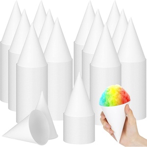 image:imageSumind 1000 Pieces Paper Cone Cups 6 oz Disposable Snow Cone Cup Pre Coated Leakproof Ice Cream Water Paper Cups for Dispenser Office Home Wedding Birthday Party1000