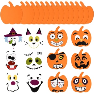 image:imageSumind 32 Pcs Halloween Foam Pumpkin Craft Kit Pumpkin Sticker DIY Activity Set with Self Adhesive Fun Halloween Party Activity Supplies for Home CraftsCute StyleCute Style