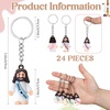image:imageSumind 24 Pcs Jesus Figurine Christian Keychain Religious Keychain Bulk Classic Christian Rings for ChristWhite Jesus Loves YouMacaron ColorMacaron Color