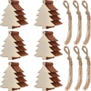 image:imageSumind 60 Pcs Wooden Christmas Tree Ornaments Slices Unfinished Gift Tags with 60 Pcs Twine Ropes Predrilled Wooden Crafts Christmas Hanging Sign Christmas Tree Ornaments for Home Decoration DIY Craft