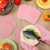image:imagePink Oven Mitts and Pot Holders 7 Sets Pink White Rubber Cotton PlaidPink