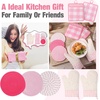 image:imagePink Oven Mitts and Pot Holders 7 Sets Pink White Rubber Cotton PlaidPink White