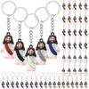 image:imageSumind 48 Pcs Jesus Toys Figurine Christian Keychain Jesus Doll Religious Keychain Bulk Classic Christian Rings for ChristMulticolorWhite Jesus Loves YouRetro Color