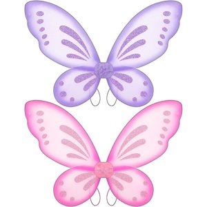image:imageSumind 2 Pcs Fairy Wing Butterfly Wing for KidsPurple GreenLight Purple  Pink