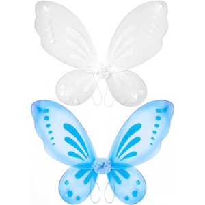 image:imageSumind 2 Pcs Fairy Wing Butterfly Wing for KidsPurple GreenWhite  Blue