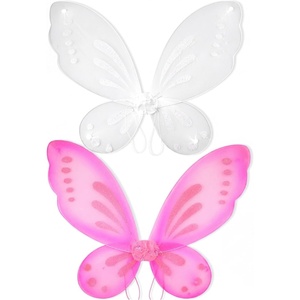 image:imageSumind 2 Pcs Fairy Wing Butterfly Wing for KidsPurple GreenWhite  Pink