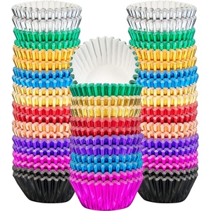image:imageSumind 400 Pcs Mini Foil Cupcake Liners Holiday Baking CupsRed10 Colors