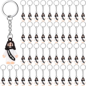 image:imageSumind 48 Pcs Jesus Toys Figurine Christian Keychain Jesus Doll Religious Keychain Bulk Classic Christian Rings for ChristMulticolorWhite Jesus Loves YouBlack