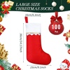 image:imageSumind 100 Pcs Christmas Felt Stockings 15 InchRed with White TrimRed With White Trim