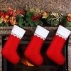 image:imageSumind 100 Pcs Christmas Felt Stockings 15 InchRed with White TrimRed With White Trim