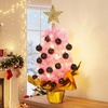 image:imageSumind 24 Mini Christmas Tree with LED Lights Red Ball RedBlack pink