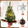 image:imageSumind 24 Mini Christmas Tree with LED Lights Red Ball RedCoffee Color