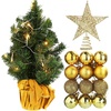 image:imageSumind 24 Mini Christmas Tree with LED Lights Red Ball RedGold