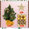 image:imageSumind 24 Mini Christmas Tree with LED Lights Red Ball RedGold