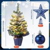 image:imageSumind 24 Mini Christmas Tree with LED Lights Red Ball RedNavy Blue