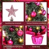 image:imageSumind 24 Mini Christmas Tree with LED Lights Red Ball RedPeach Red