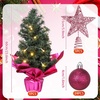 image:imageSumind 24 Mini Christmas Tree with LED Lights Red Ball RedPeach Red