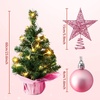 image:imageSumind 24 Mini Christmas Tree with LED Lights Red Ball RedPink