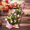 image:imageSumind 24 Mini Christmas Tree with LED Lights Red Ball RedPink