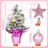 image:imageSumind 24 Mini Christmas Tree with LED Lights Red Ball RedPink pink