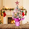 image:imageSumind 24 Mini Christmas Tree with LED Lights Red Ball RedPink pink