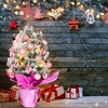 image:imageSumind 24 Mini Christmas Tree with LED Lights Red Ball RedPink pink