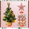 image:imageSumind 24 Mini Christmas Tree with LED Lights Red Ball RedRose Gold