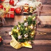 image:imageSumind 24 Mini Christmas Tree with LED Lights Red Ball RedRose Gold
