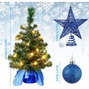 image:imageSumind 24 Mini Christmas Tree with LED Lights Red Ball RedSapphire Blue