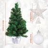 image:imageSumind 24 Mini Christmas Tree with LED Lights Red Ball RedWhite