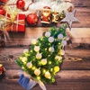 image:imageSumind 24 Mini Christmas Tree with LED Lights Red Ball RedWhite