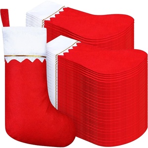 image:imageSumind 100 Pcs Christmas Felt Stockings 15 InchRed with White TrimRed With White Trim