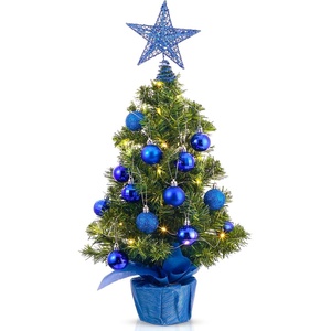 image:imageSumind 24 Mini Christmas Tree with LED Lights Red Ball RedSapphire Blue