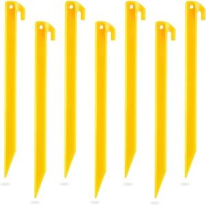 image:imageSumind 24 Pcs Plastic Tent Stakes 12 Inches Yellow Hook Pegs12 Inches